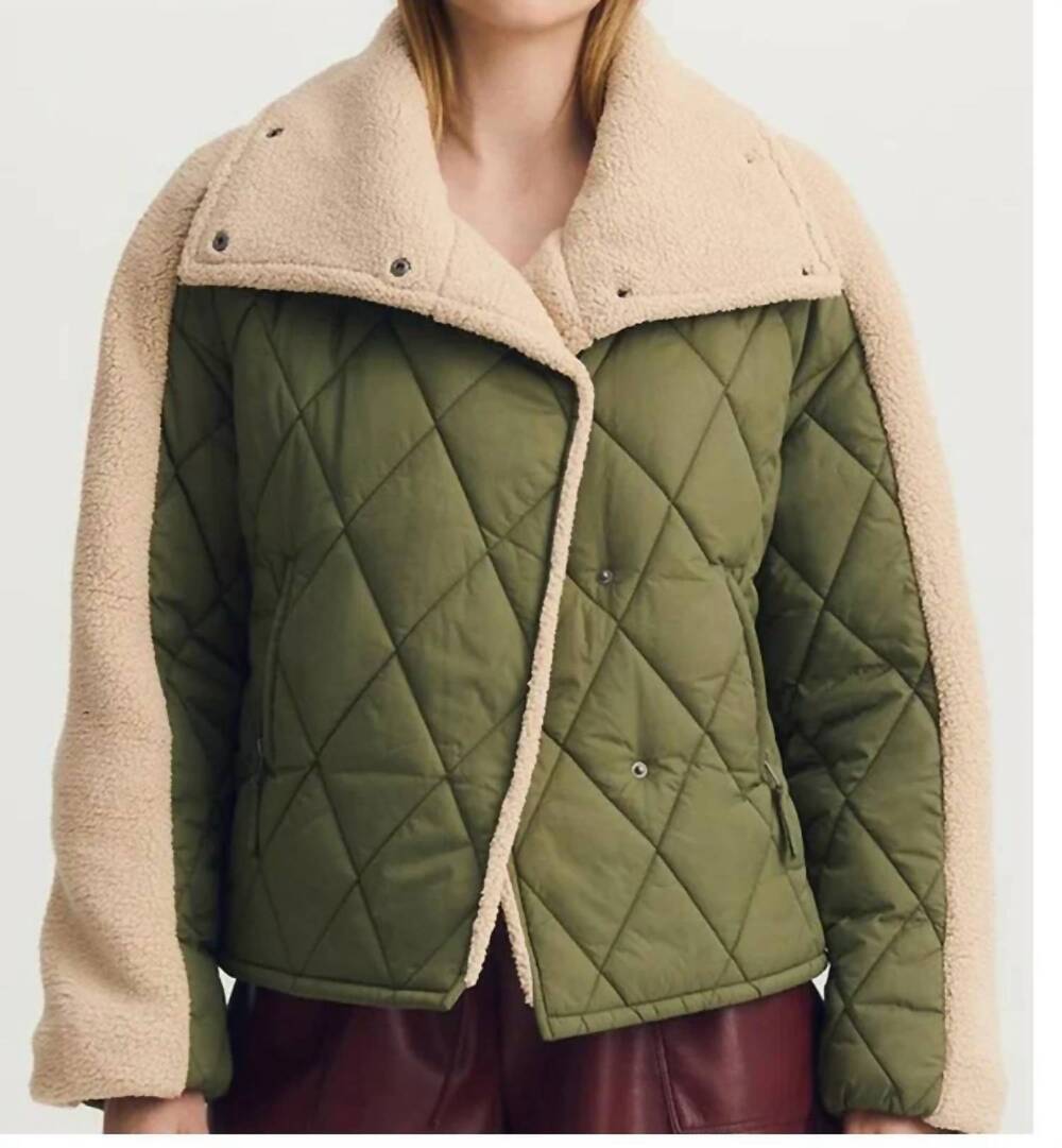 NEW MELISSA NEPTON cleta quilted jacket in khaki